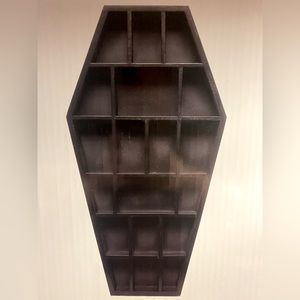 Sourpuss black coffin curio shelf